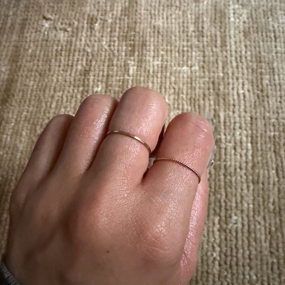 Delicate Gold Stacking Rings - Thin Minimalist Bands - Picture 3 of 5